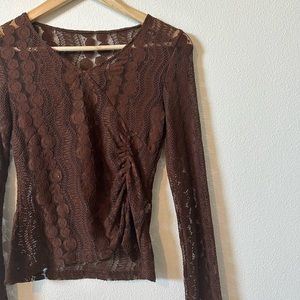 Brown Lace Long Sleeve